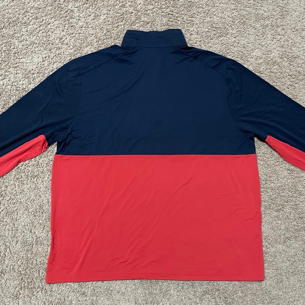 RLX Ralph Lauren Sweatshirt Mens XL Red Navy Colorblock Golf Wicking 1/4 Zip - Picture 7 of 12